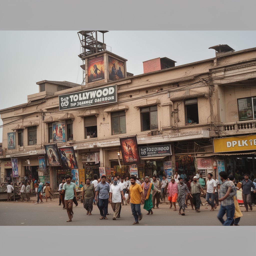 AI-generated illustration of Tollywood film industry