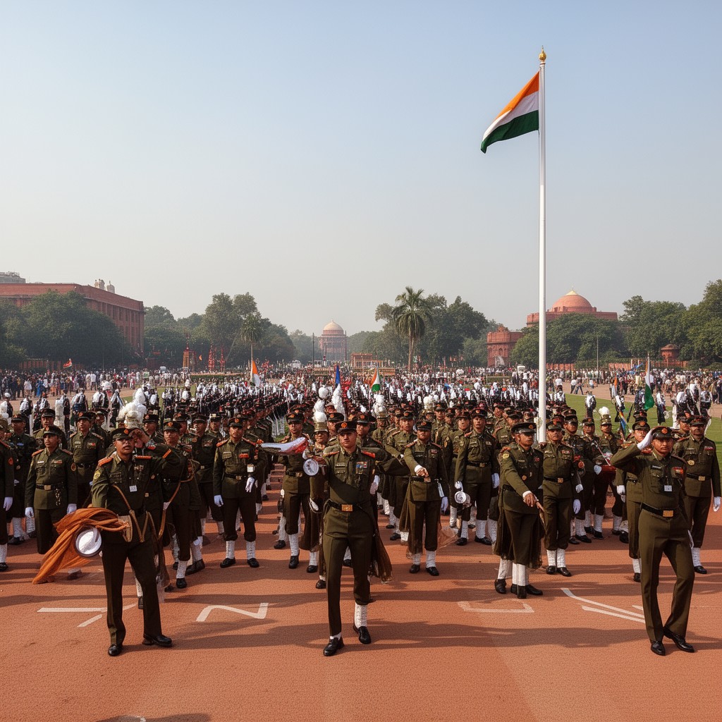 AI-generated illustration of Beating Retreat ceremony