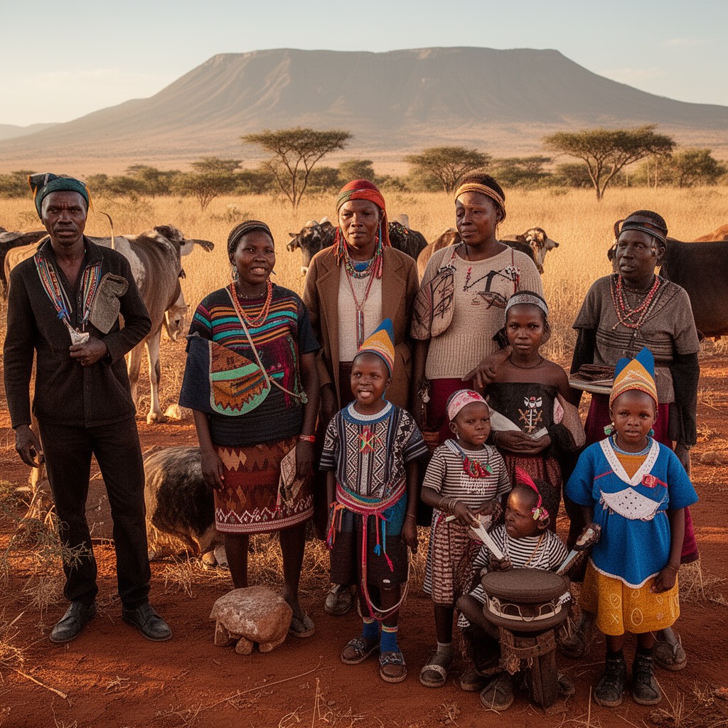 AI-generated illustration of Tswana people