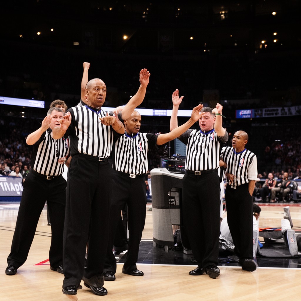 AI-generated illustration of NBA referees