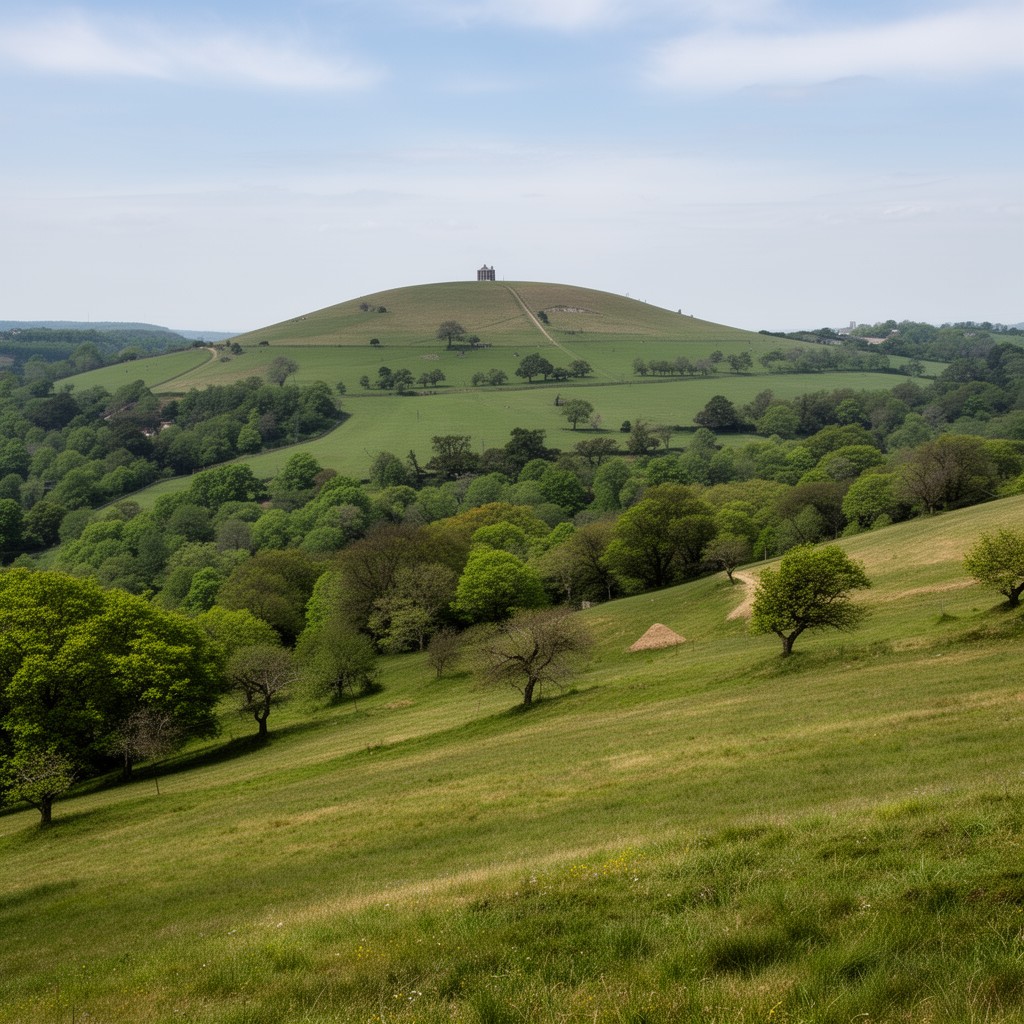 AI-generated illustration of Box Hill, Surrey