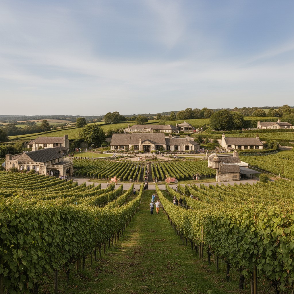 AI-generated illustration of Denbies Wine Estate