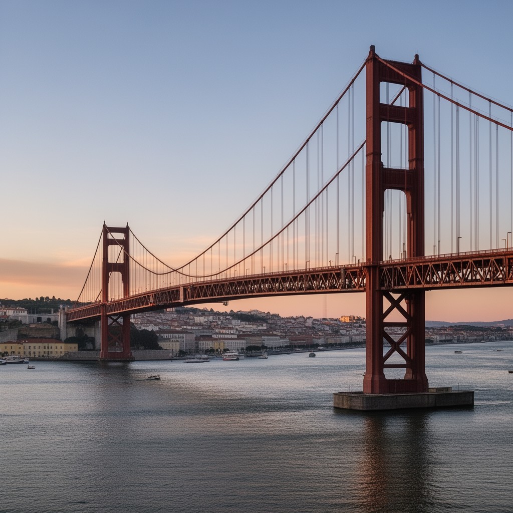 AI-generated illustration of 25 de Abril Bridge
