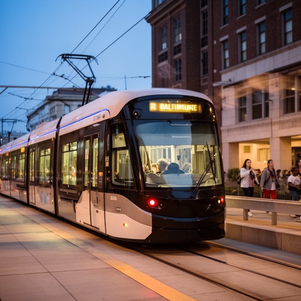AI-generated illustration of Baltimore Light Rail