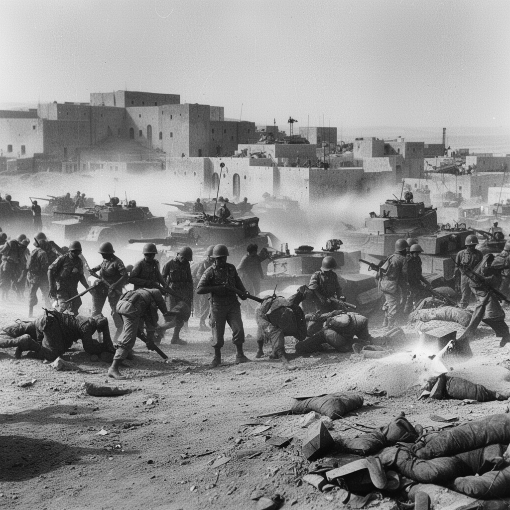 AI-generated illustration of Battle of Tobruk (1942)