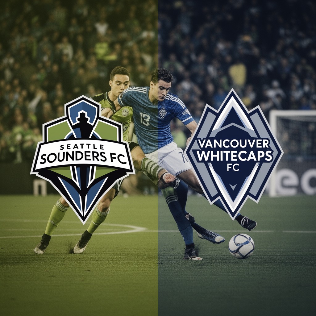AI-generated illustration of Seattle Sounders FC and Vancouver Whitecaps FC