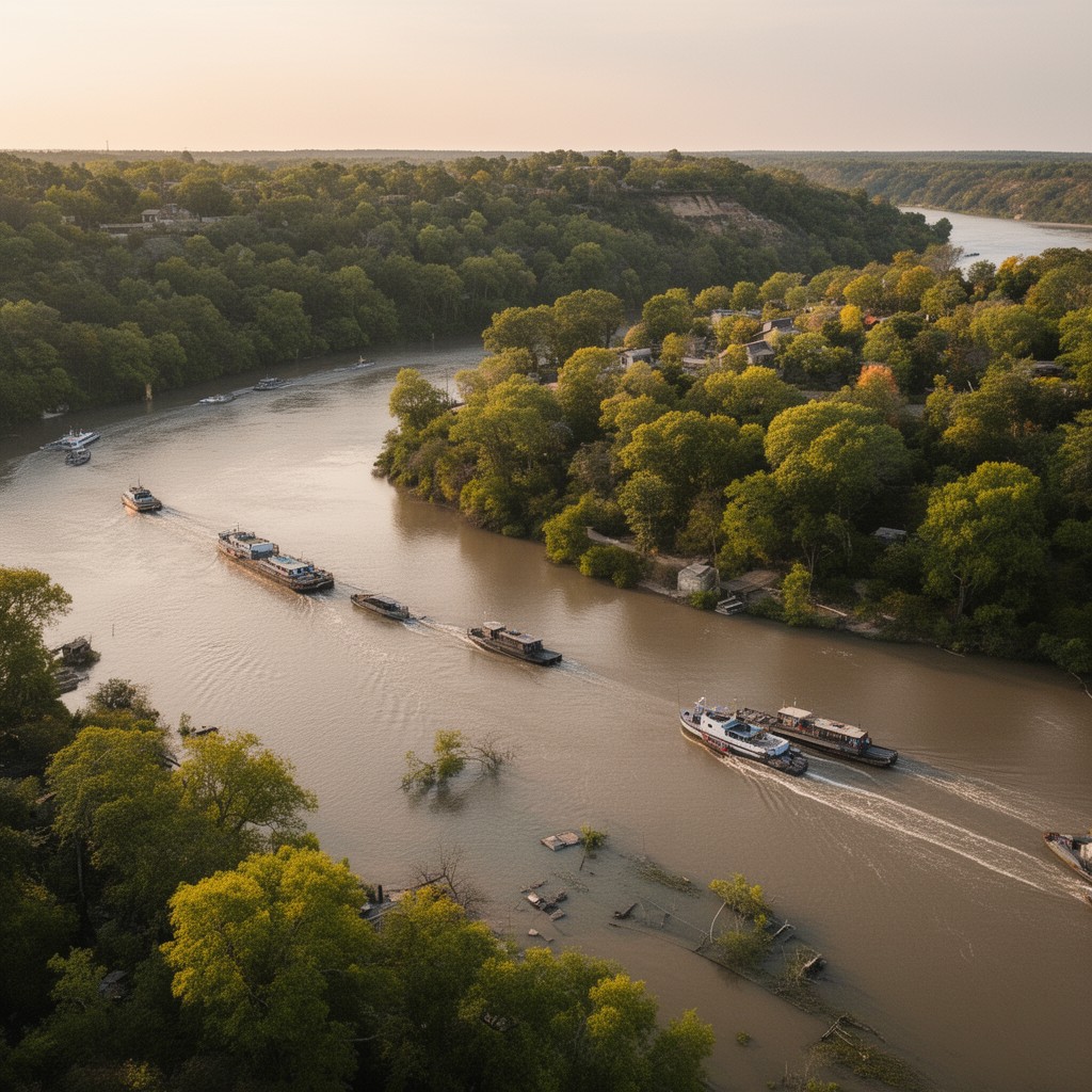 AI-generated illustration of Mississippi River