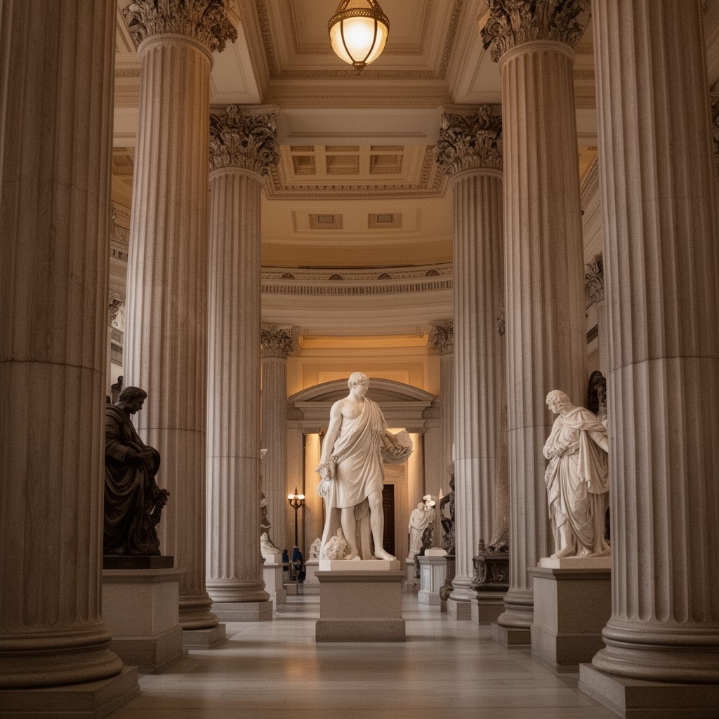 AI-generated illustration of Doric Hall
