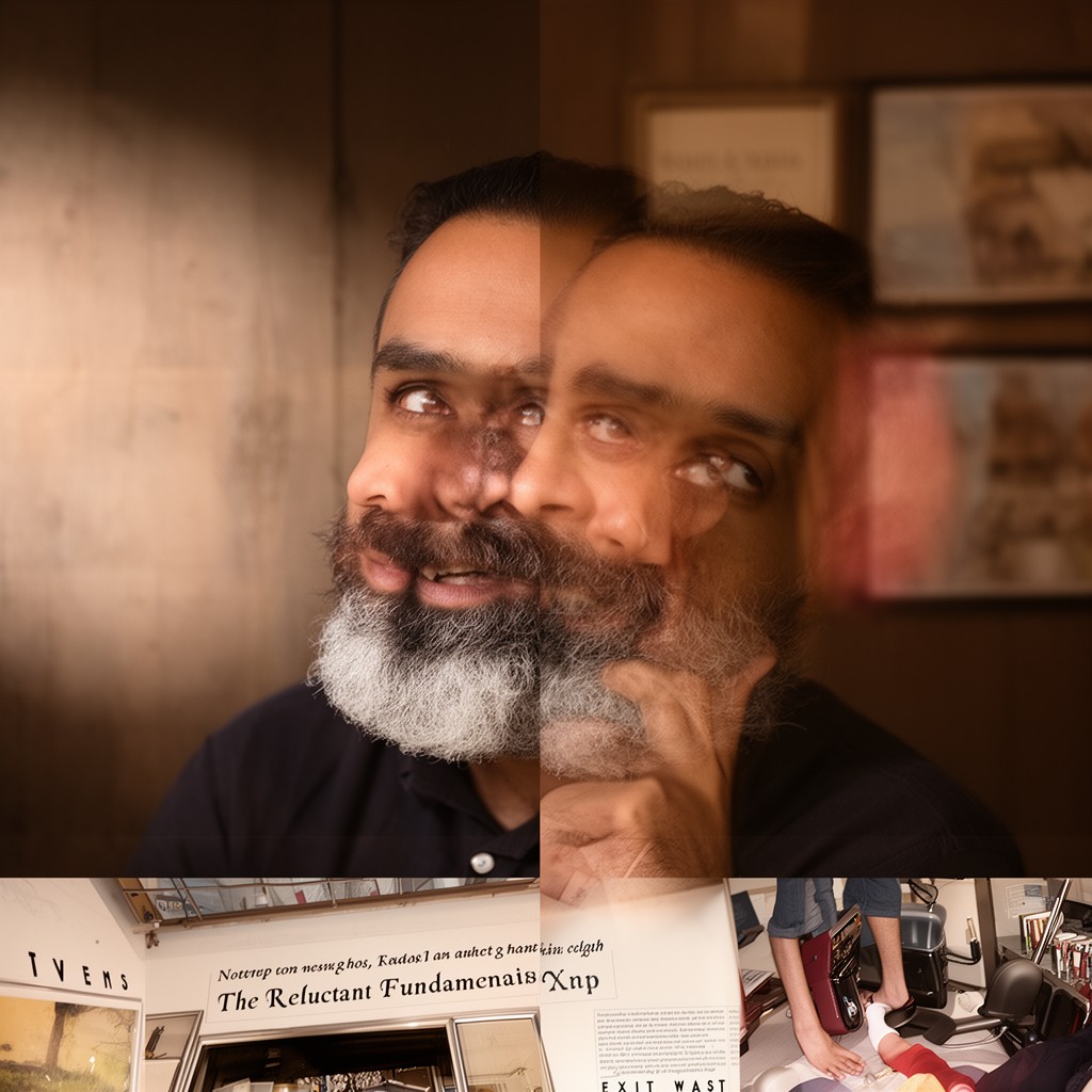 AI-generated illustration of Mohsin Hamid