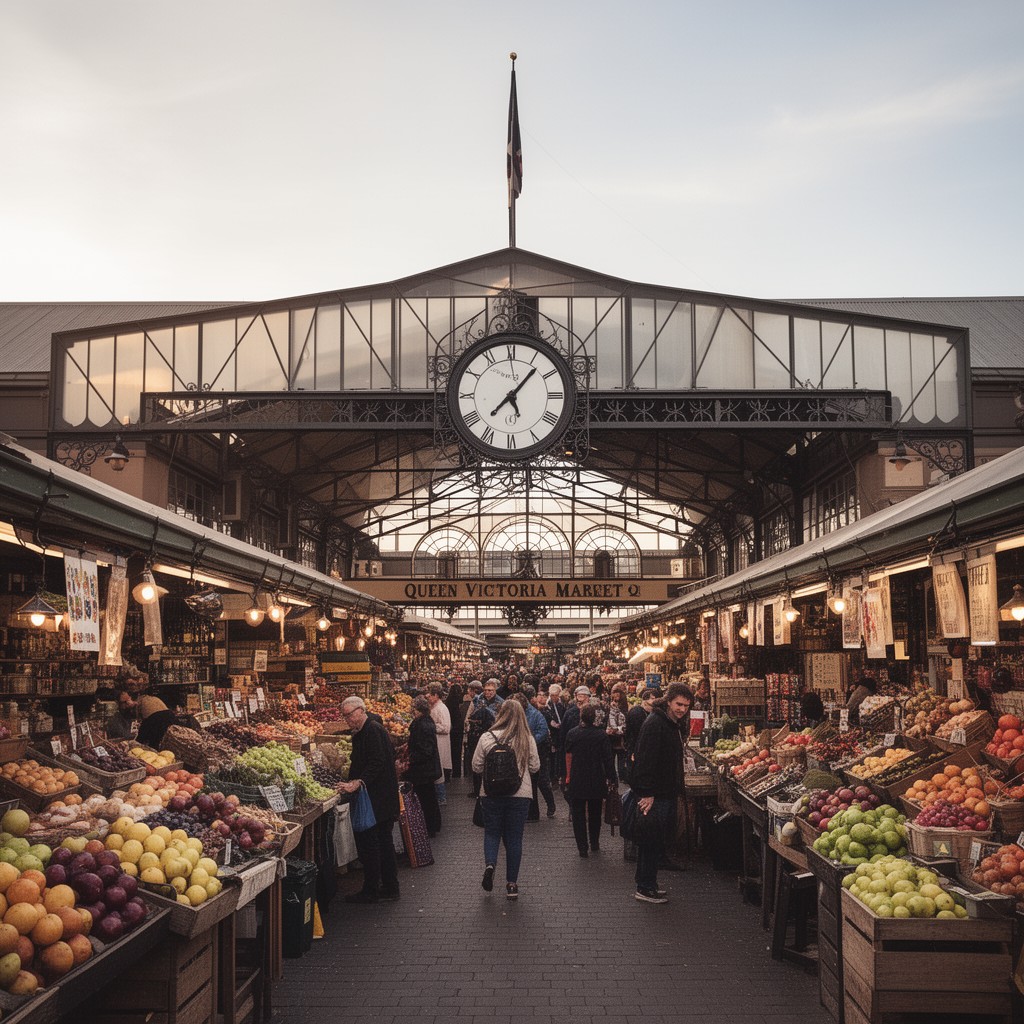 AI-generated illustration of Queen Victoria Market
