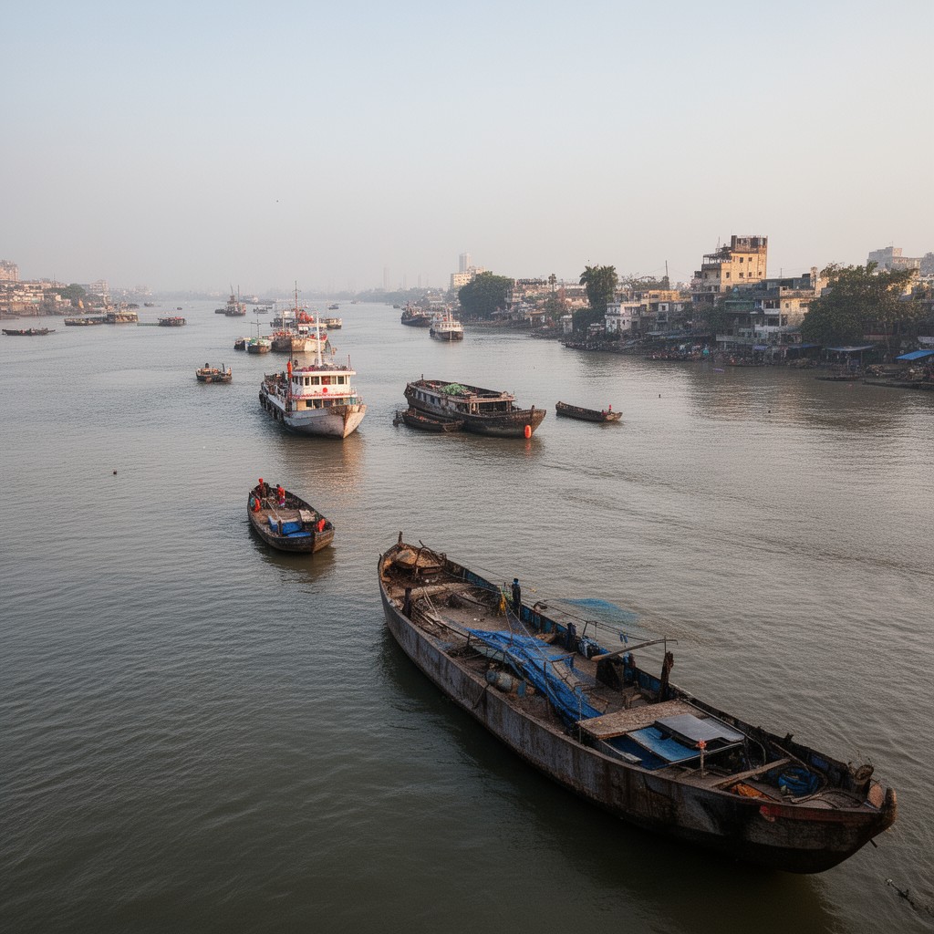 AI-generated illustration of Hooghly River