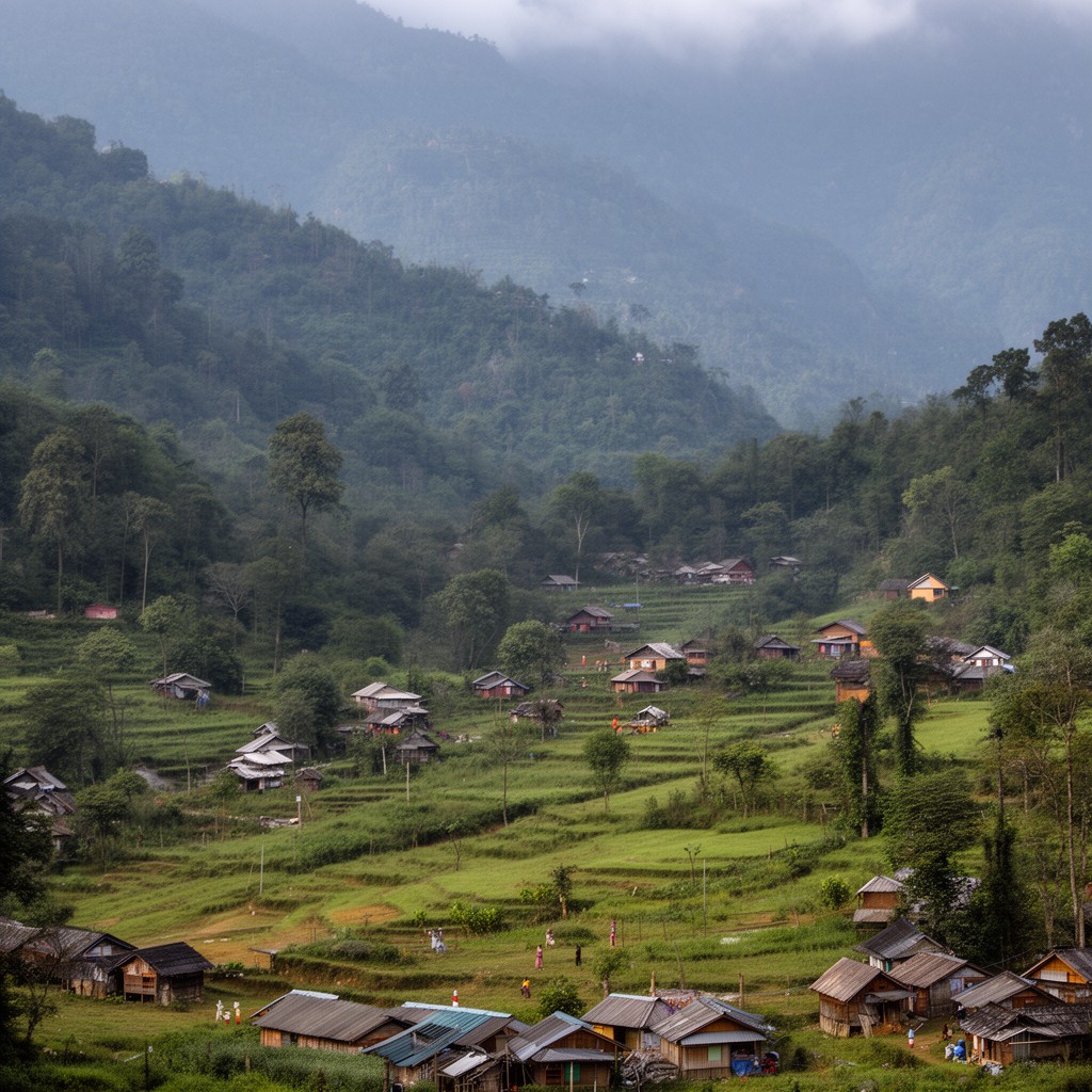 AI-generated illustration of Northeast India