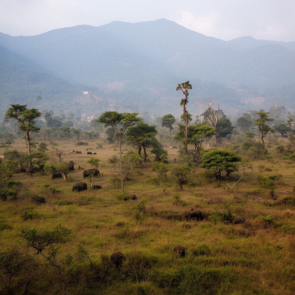 AI-generated illustration of Manas National Park