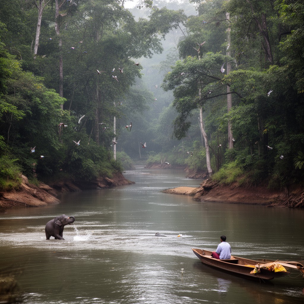AI-generated illustration of Nameri National Park