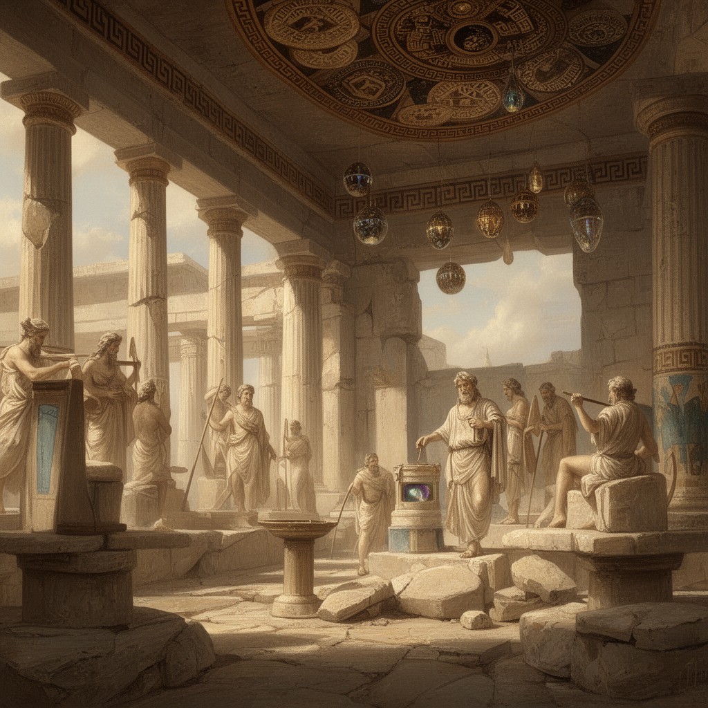 AI-generated illustration of Ancient Greek religion