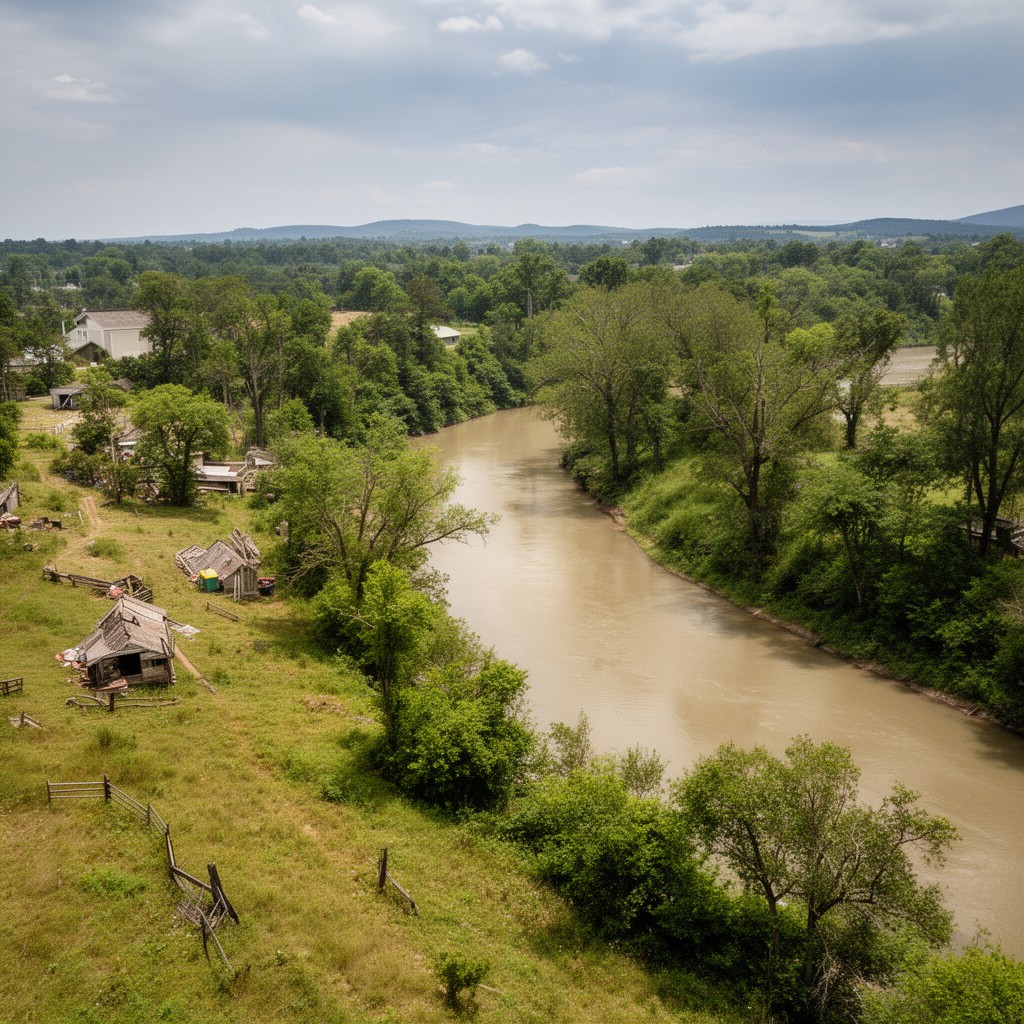 AI-generated illustration of Arkansas River region