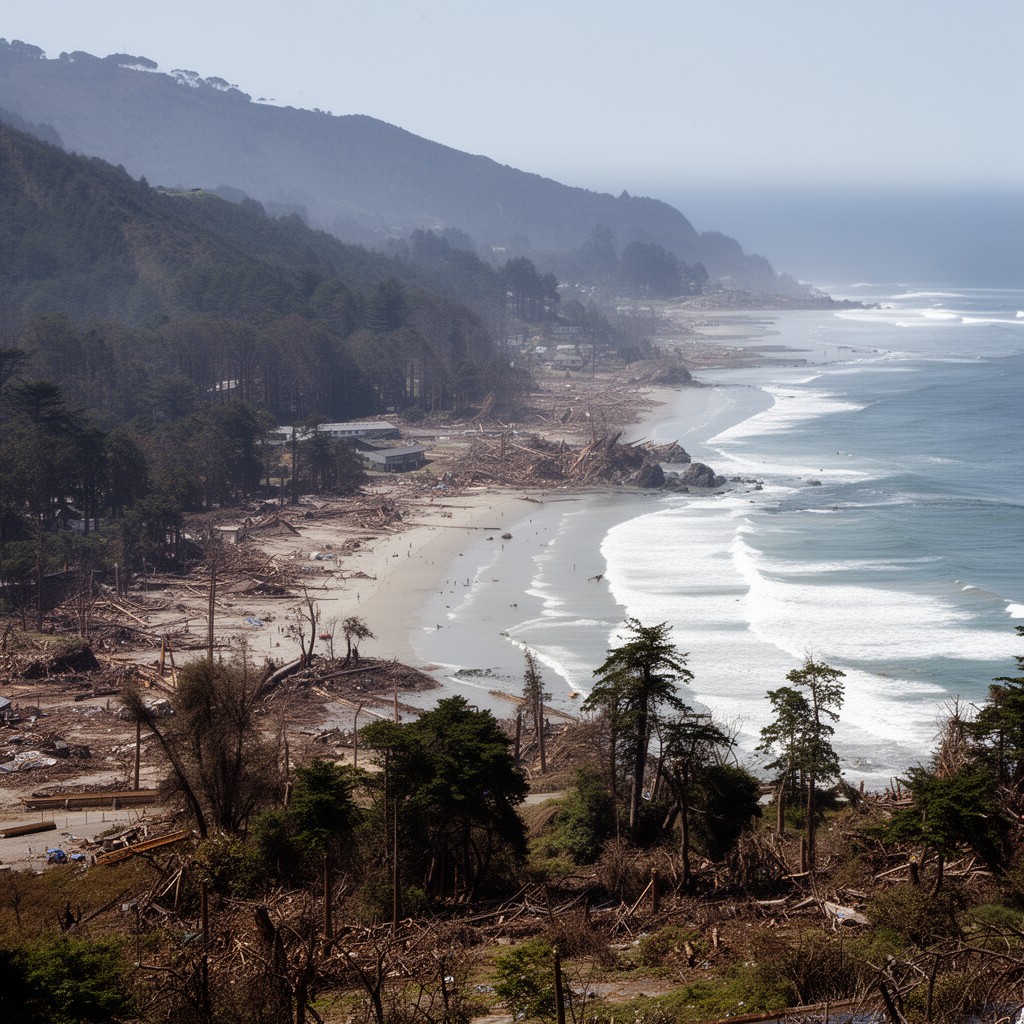 AI-generated illustration of Santa Cruz County, California