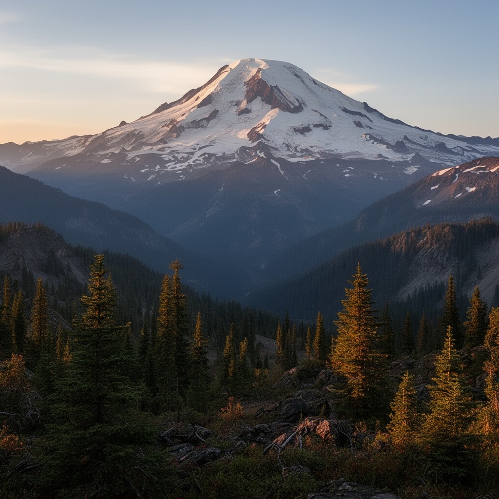 AI-generated illustration of Mount Adams