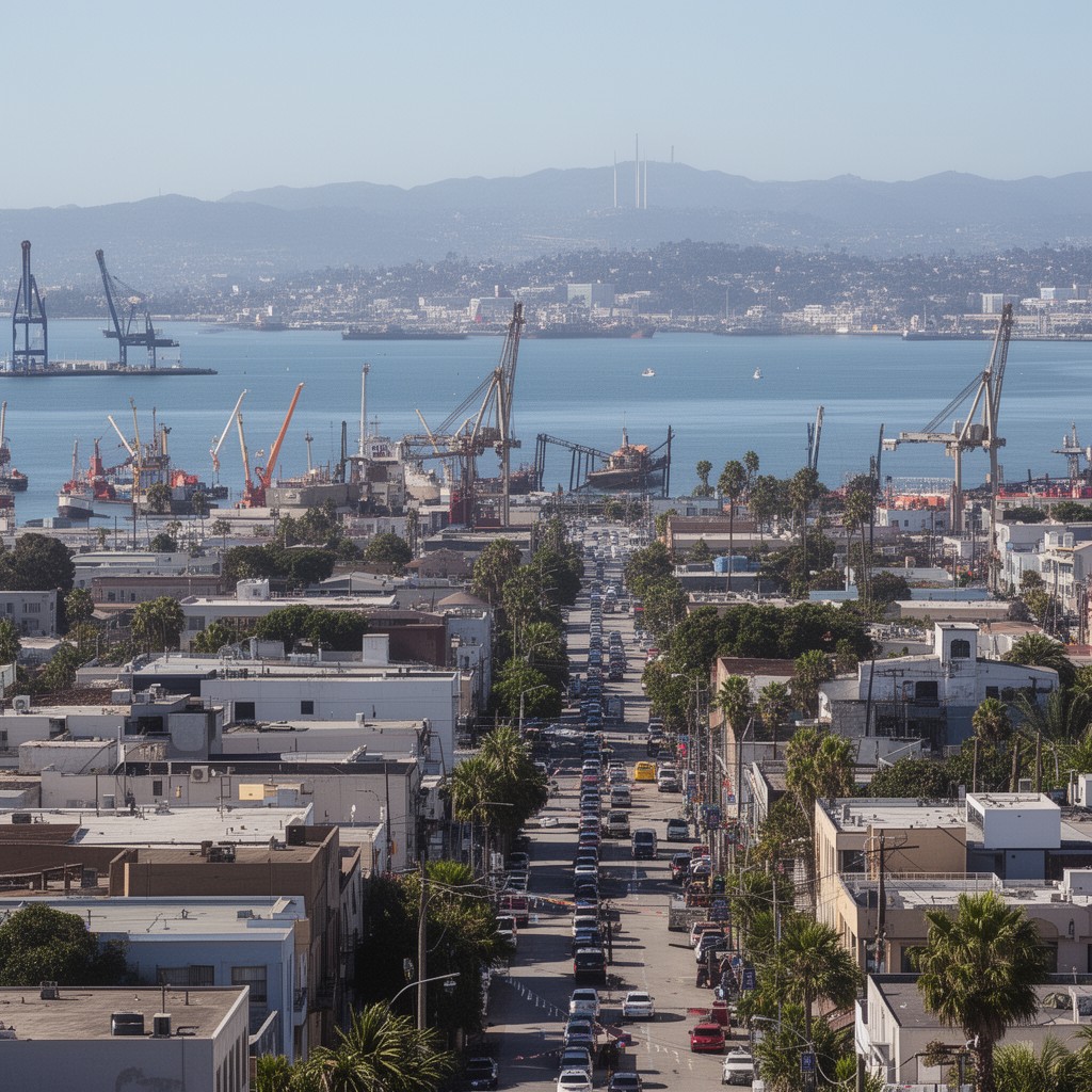 AI-generated illustration of San Pedro community of Los Angeles