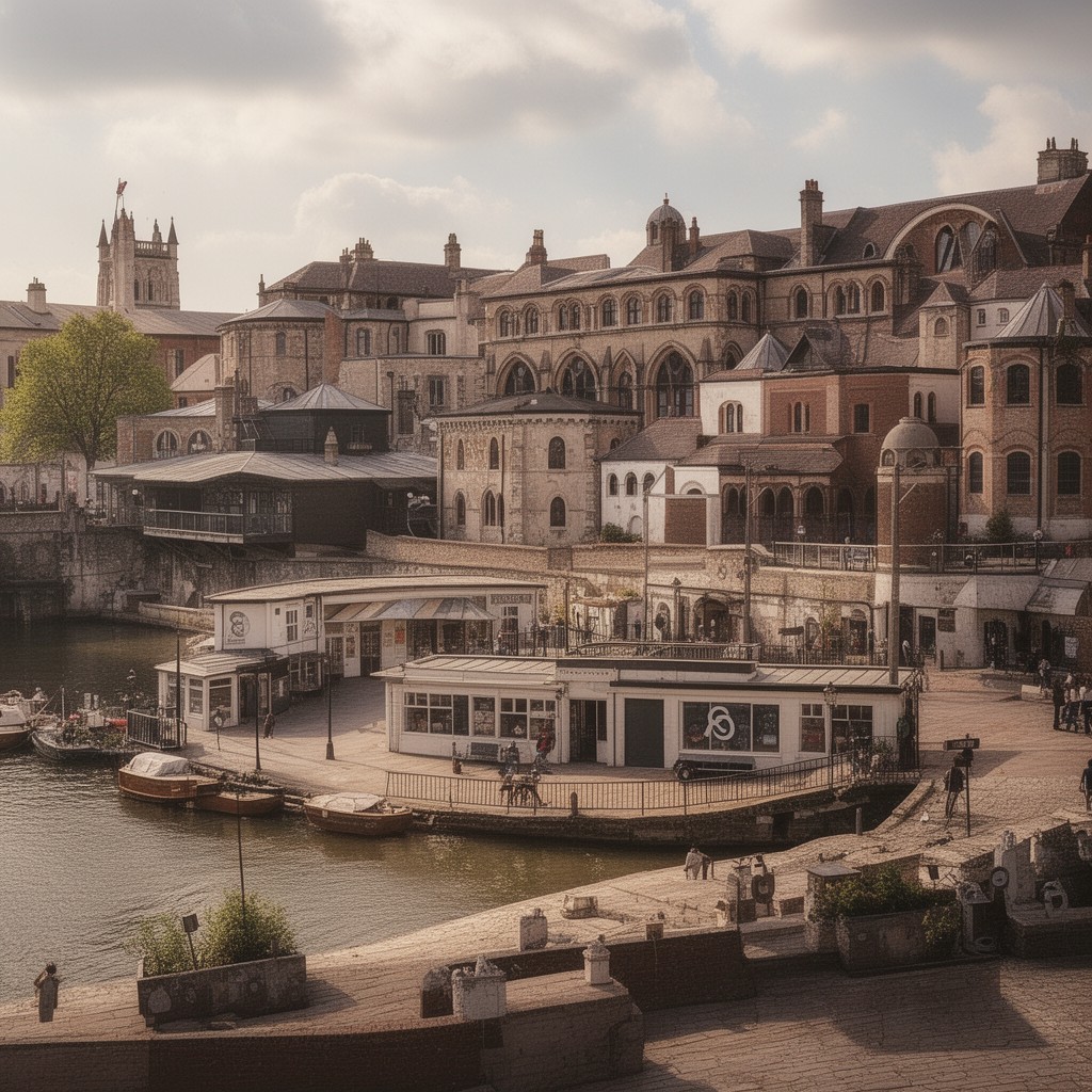 AI-generated illustration of Kingston upon Thames (historically)