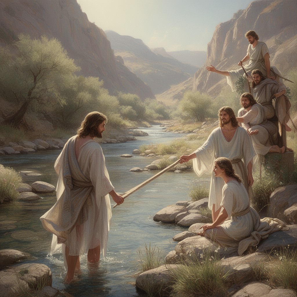 AI-generated illustration of Baptism in the Jordan