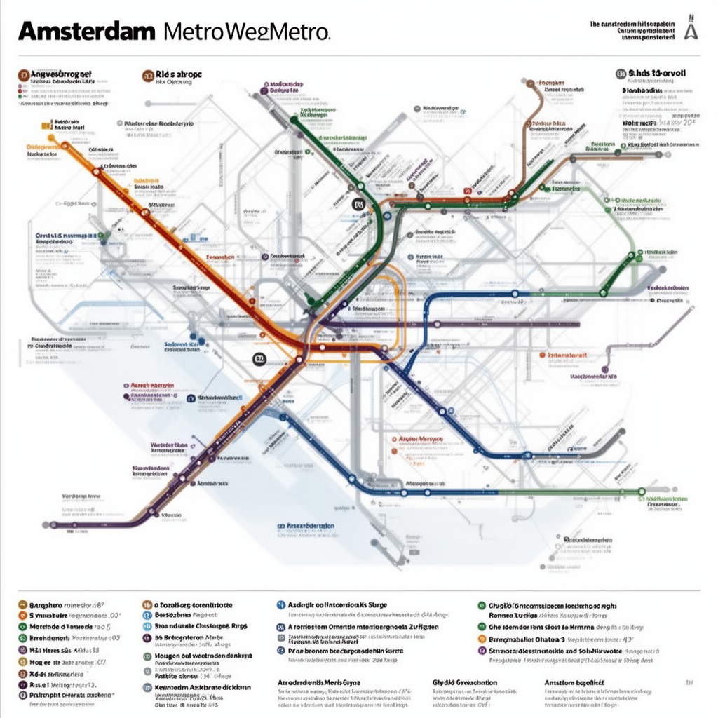 AI-generated illustration of Amsterdam Metro network