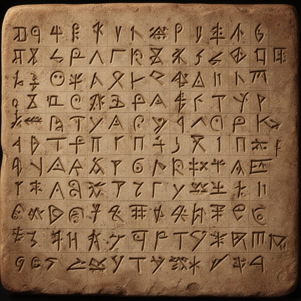 AI-generated illustration of Ugaritic alphabet