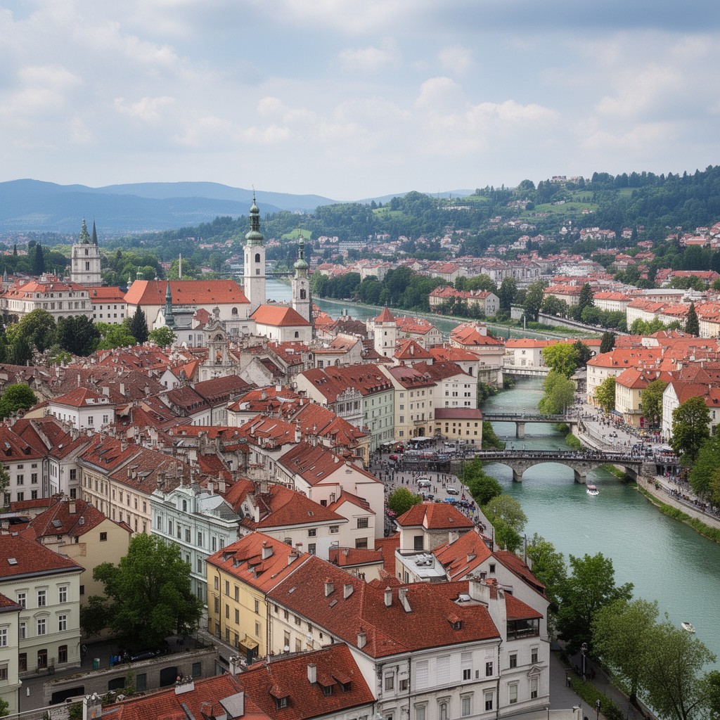AI-generated illustration of Ljubljana