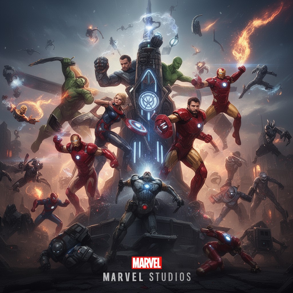 AI-generated illustration of Marvel Studios
