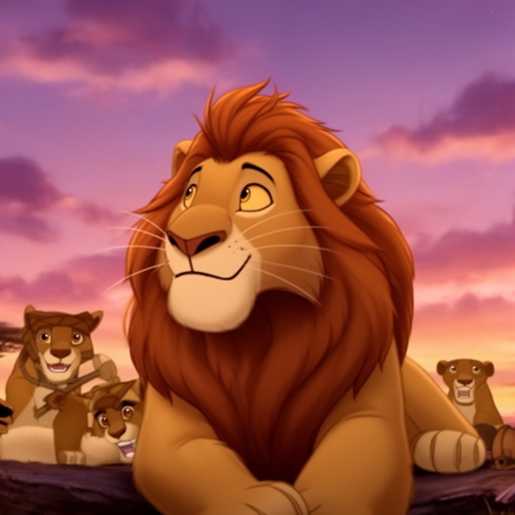 AI-generated illustration of The Lion King