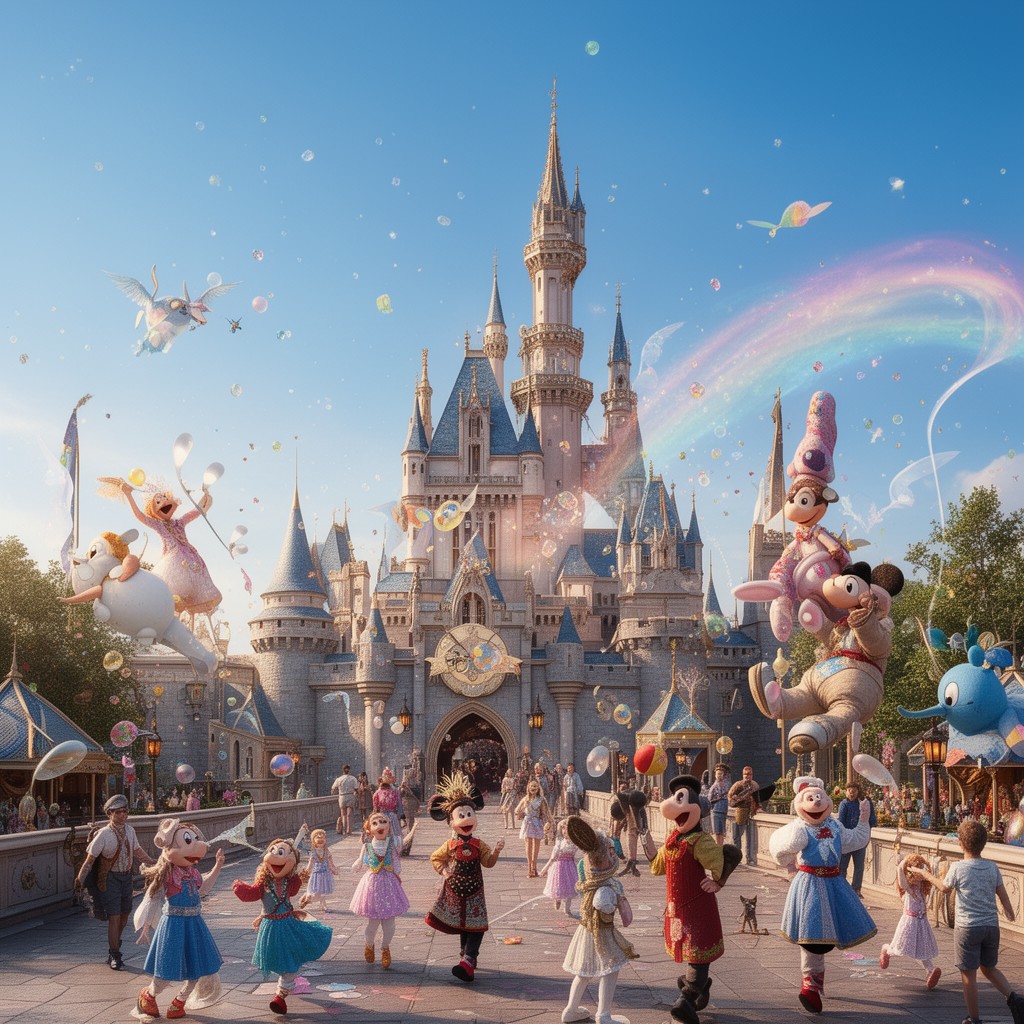 AI-generated illustration of The Happiest Place on Earth (parks slogan)