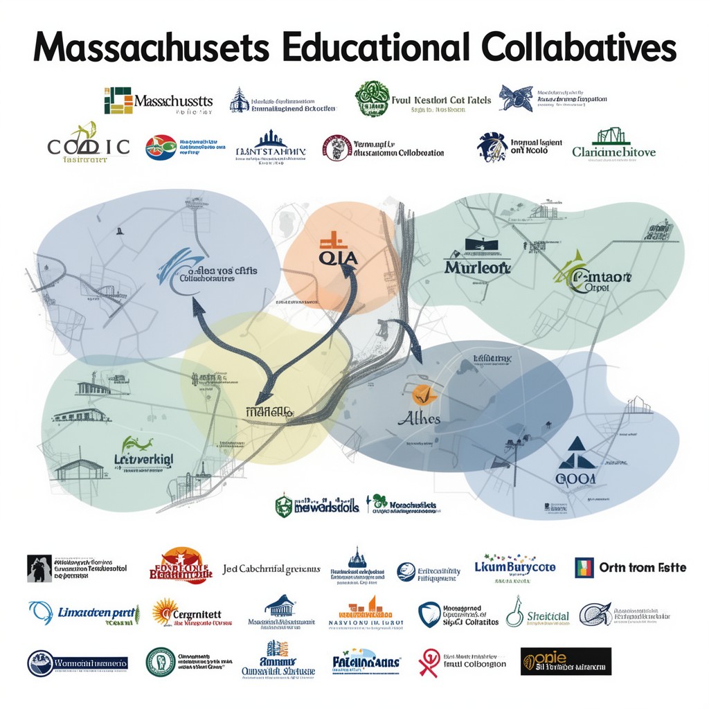 AI-generated illustration of Massachusetts educational collaboratives