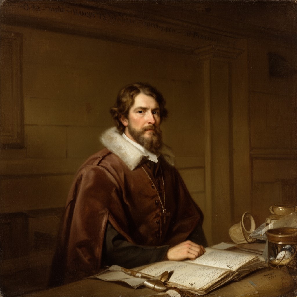 AI-generated illustration of Jacques Marquette