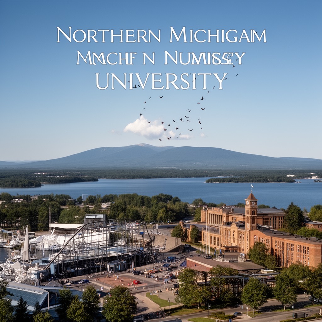 AI-generated illustration of Northern Michigan University