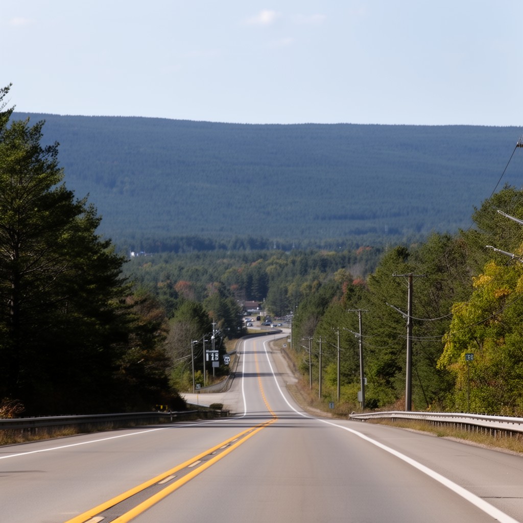 AI-generated illustration of M-28 (Michigan highway)