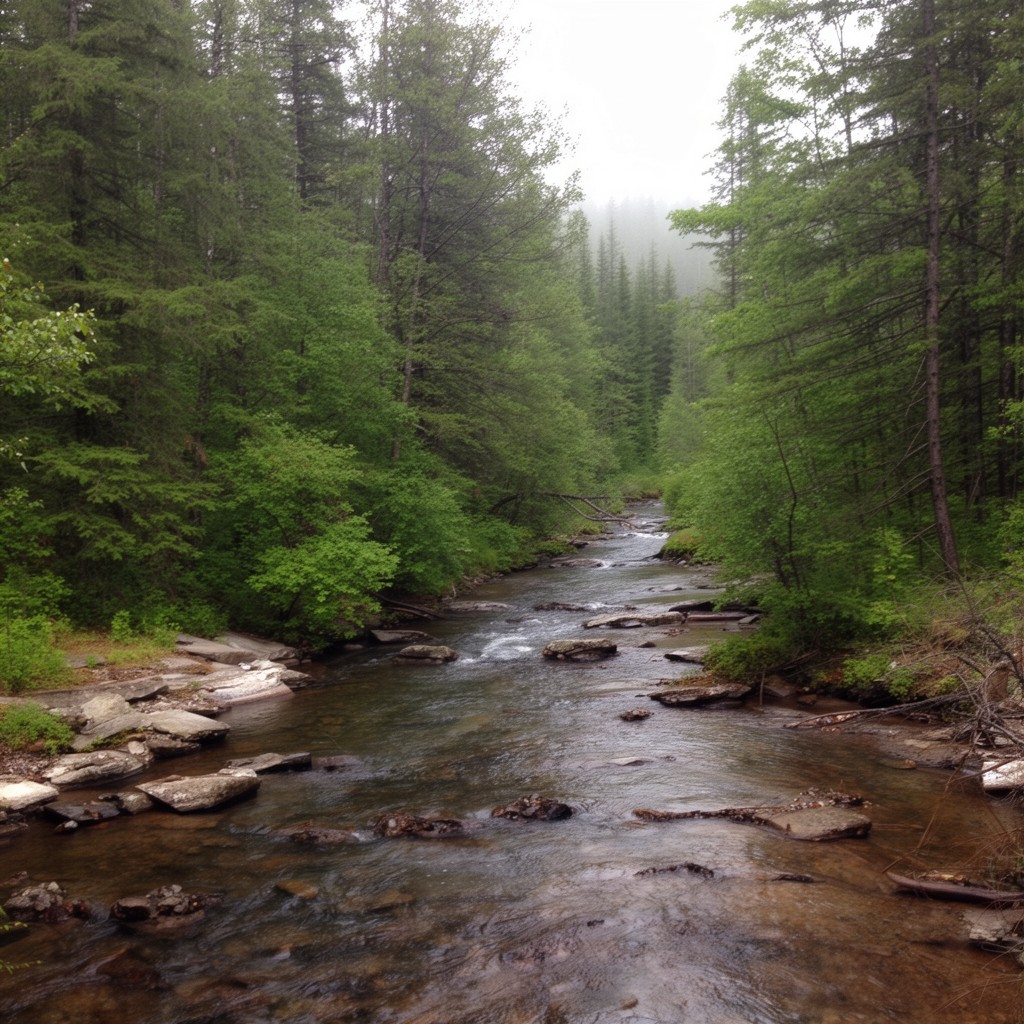 AI-generated illustration of Carp River (Marquette County, Michigan)