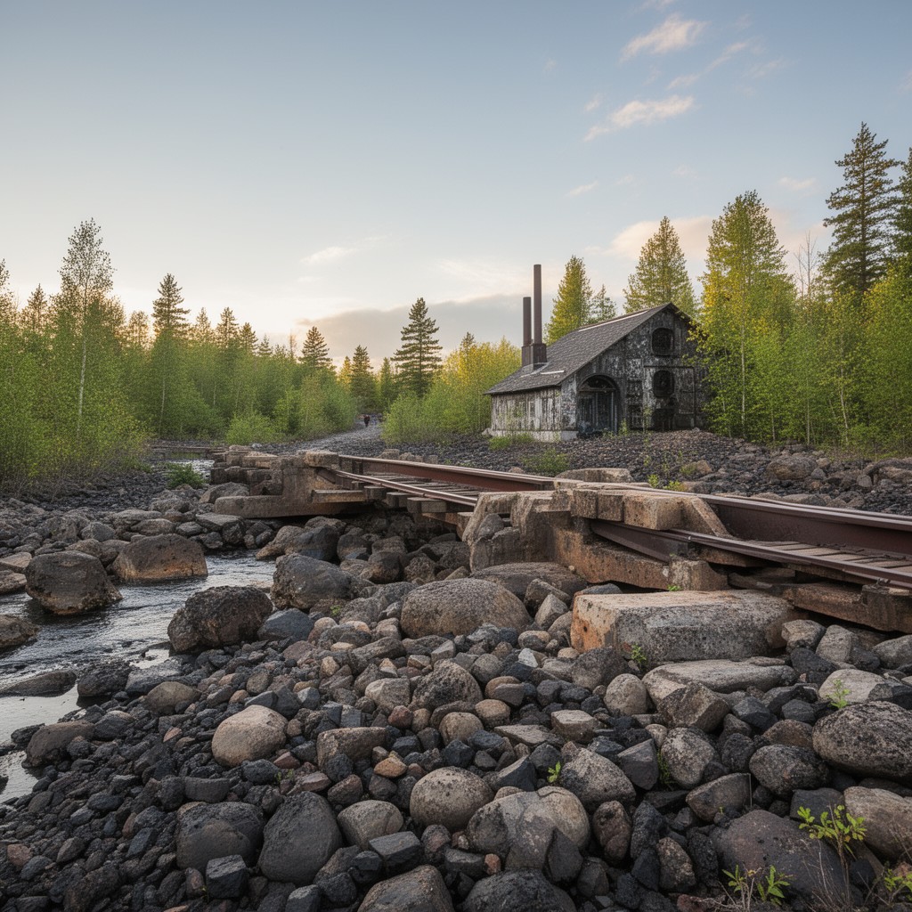 AI-generated illustration of Iron Ore Heritage Trail