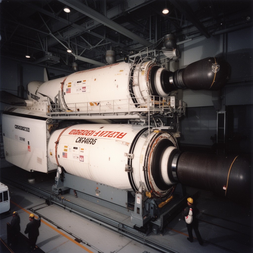 AI-generated illustration of Space Shuttle solid rocket booster joint