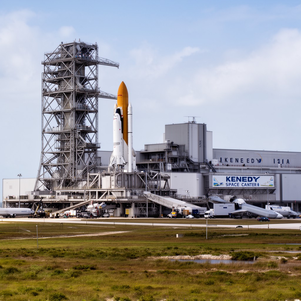 AI-generated illustration of Kennedy Space Center Launch Complex 39A