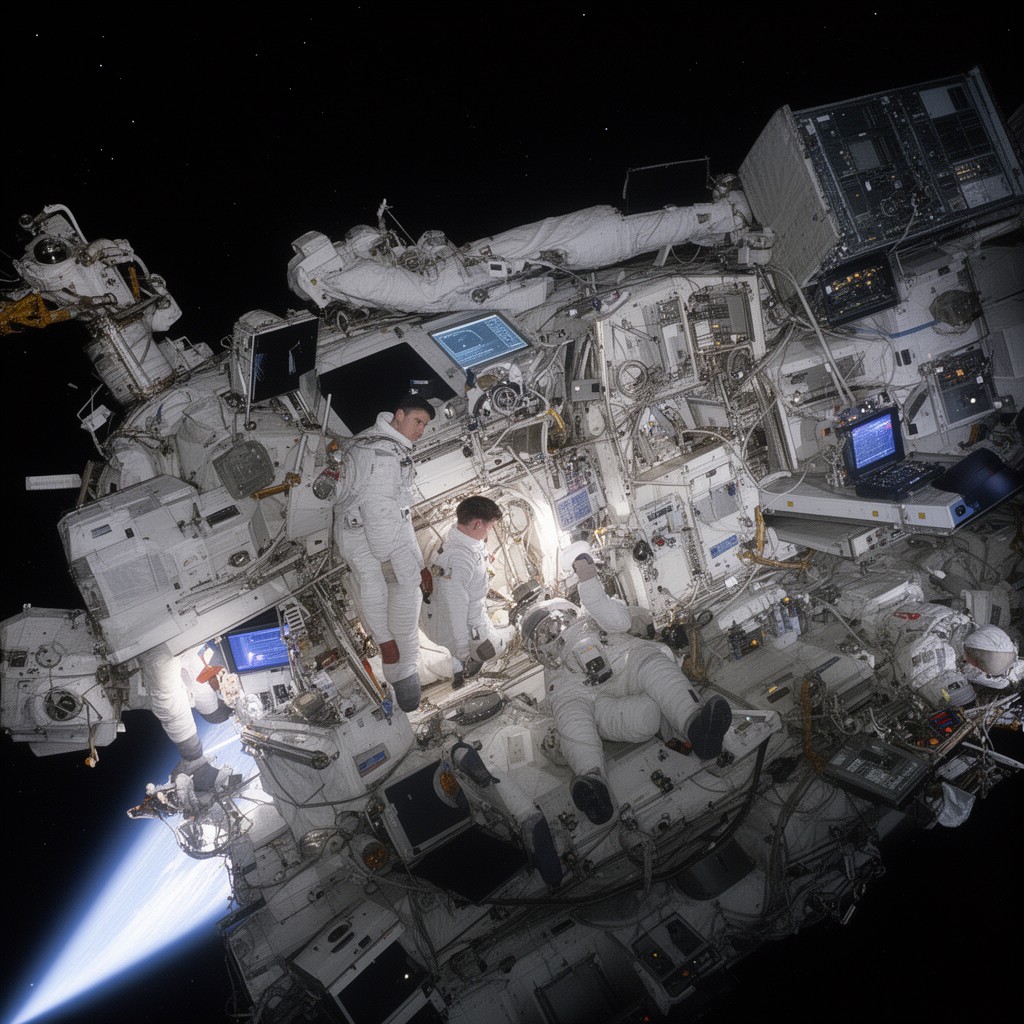 AI-generated illustration of Spacelab missions