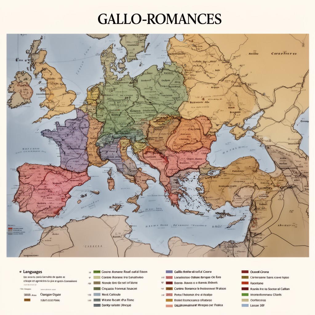 AI-generated illustration of Gallo-Romance languages