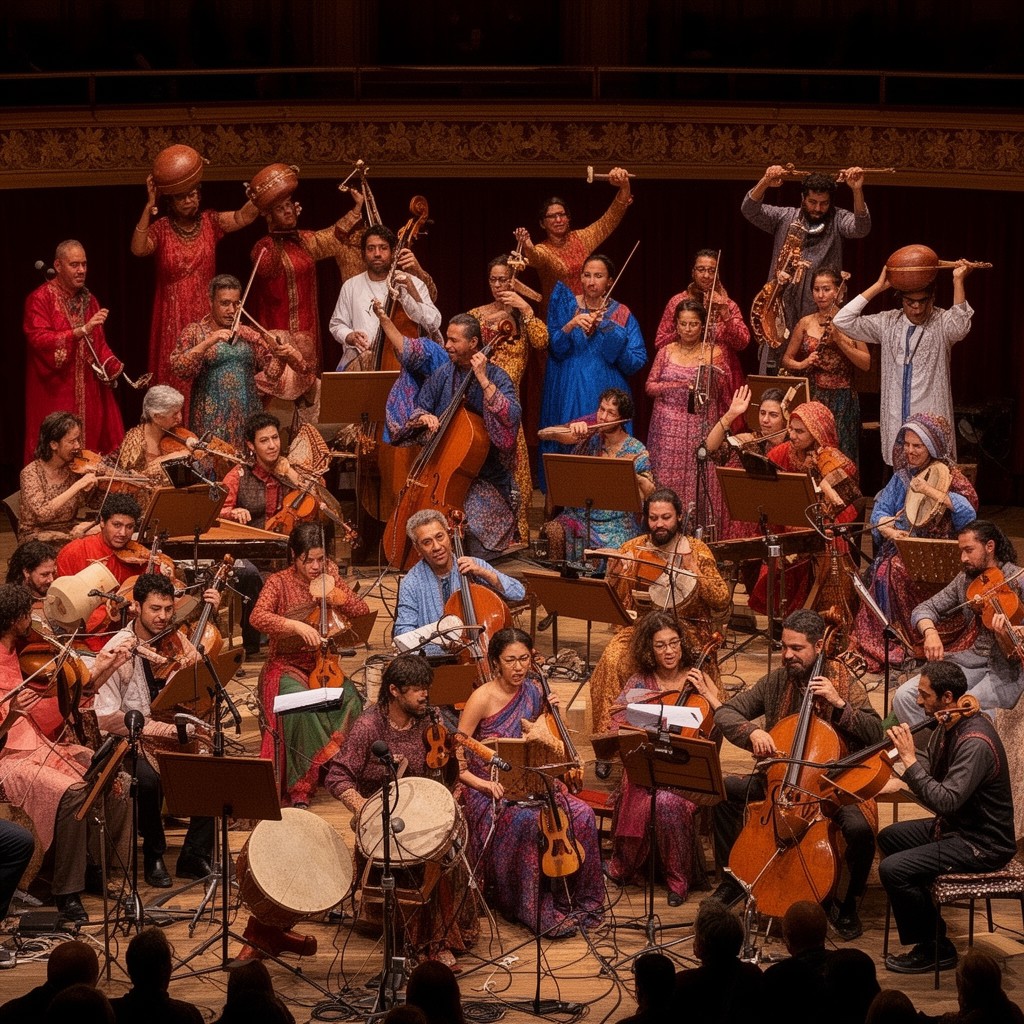 AI-generated illustration of Silk Road Ensemble