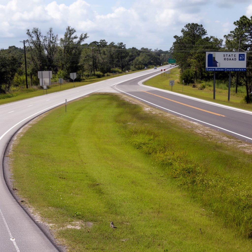 AI-generated illustration of State Road 87 in Navarre