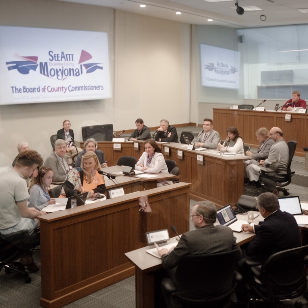 AI-generated illustration of Escambia County Board of County Commissioners
