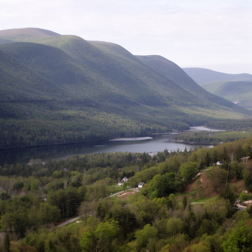 AI-generated illustration of Maine–New Hampshire border