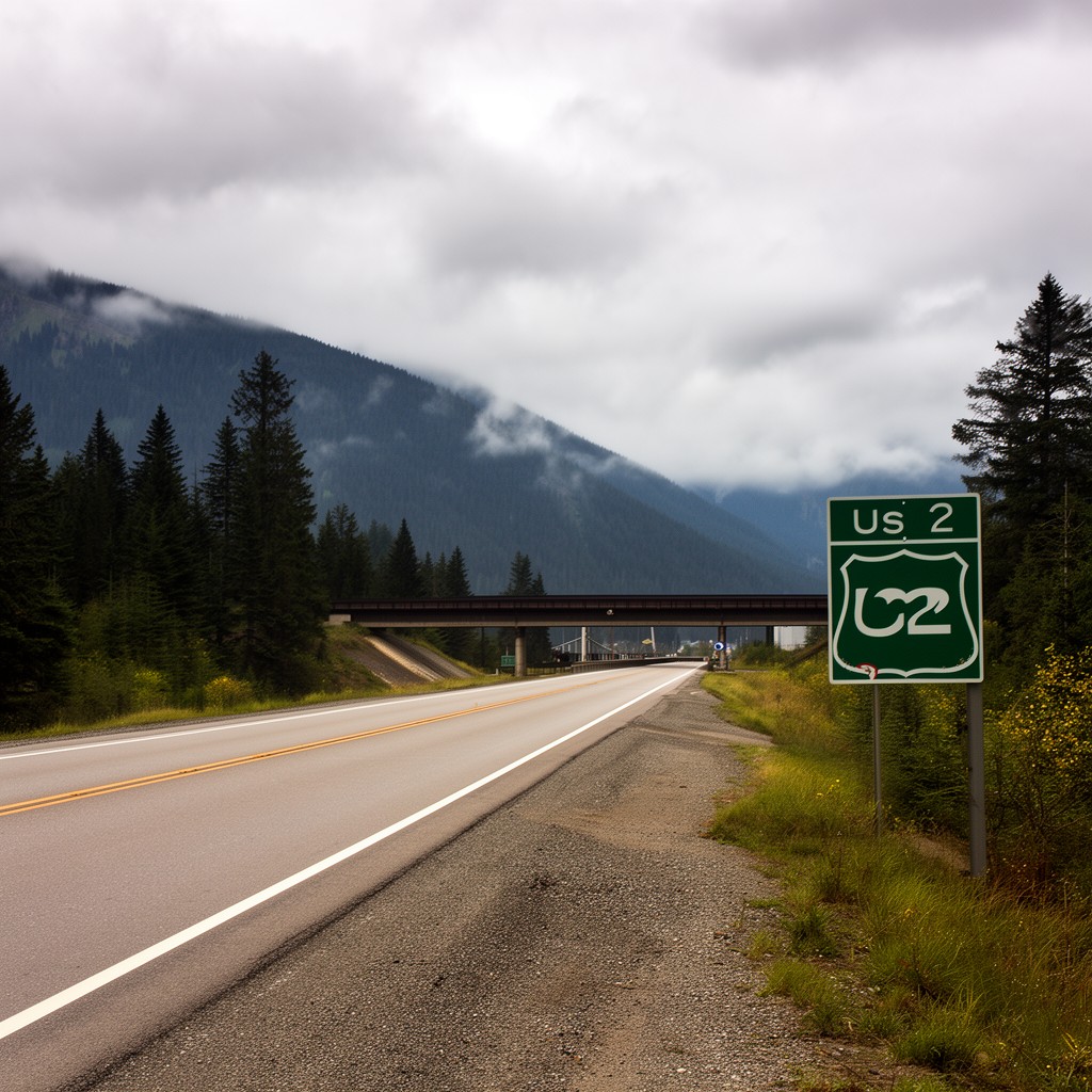 AI-generated illustration of US-2 eastbound