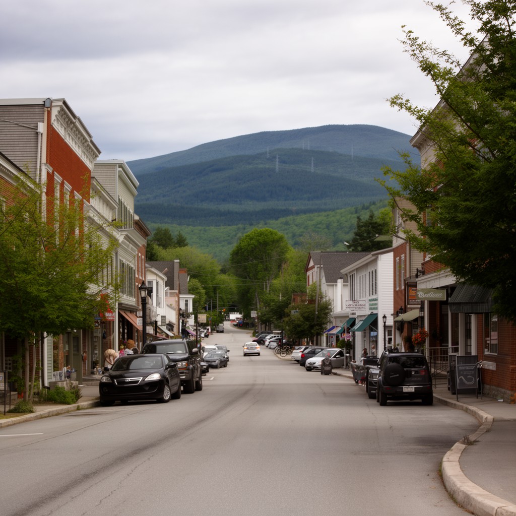 AI-generated illustration of Shelburne town center