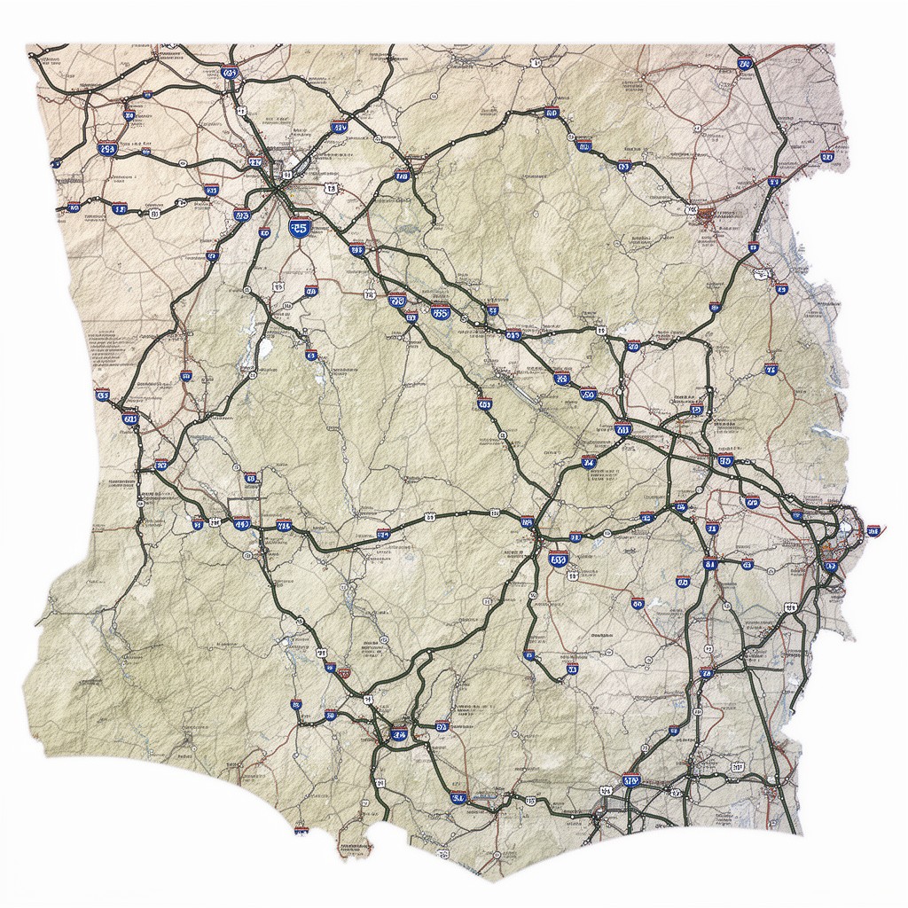 AI-generated illustration of Maine State Route system