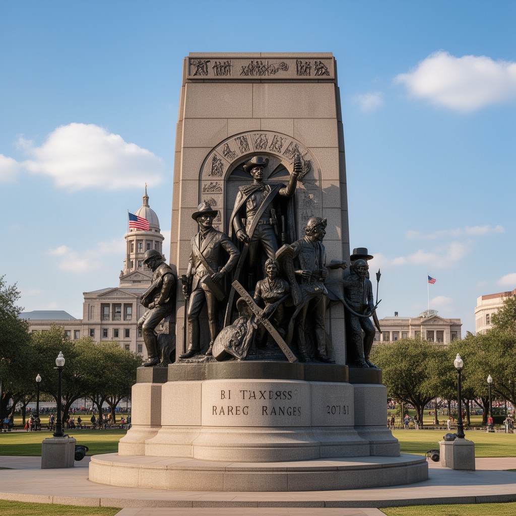 AI-generated illustration of Texas Rangers Monument