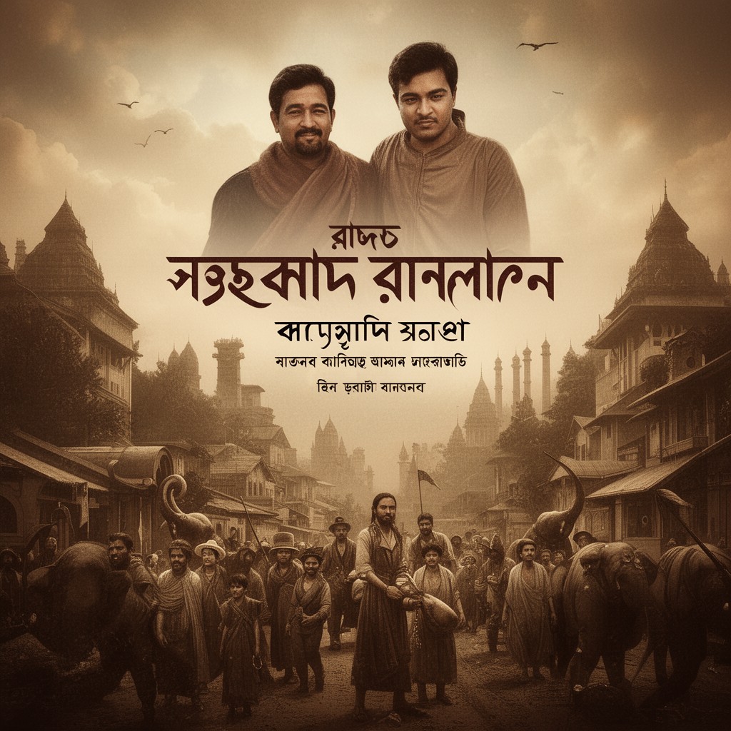 AI-generated illustration of Bengali cinema